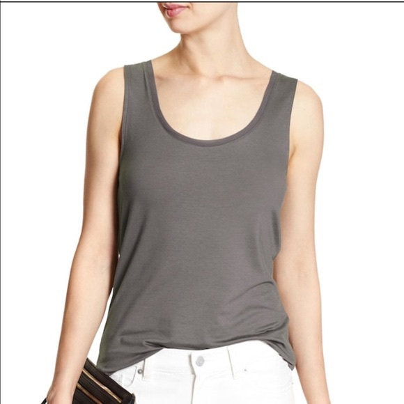 Banana Republic Tops - Banana Republic Luxe Touch Gray Tank Top Size L